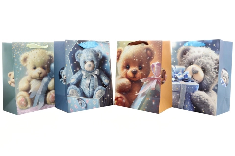 Dárková taška s motivem medvídků, 18 × 23 × 10 cm