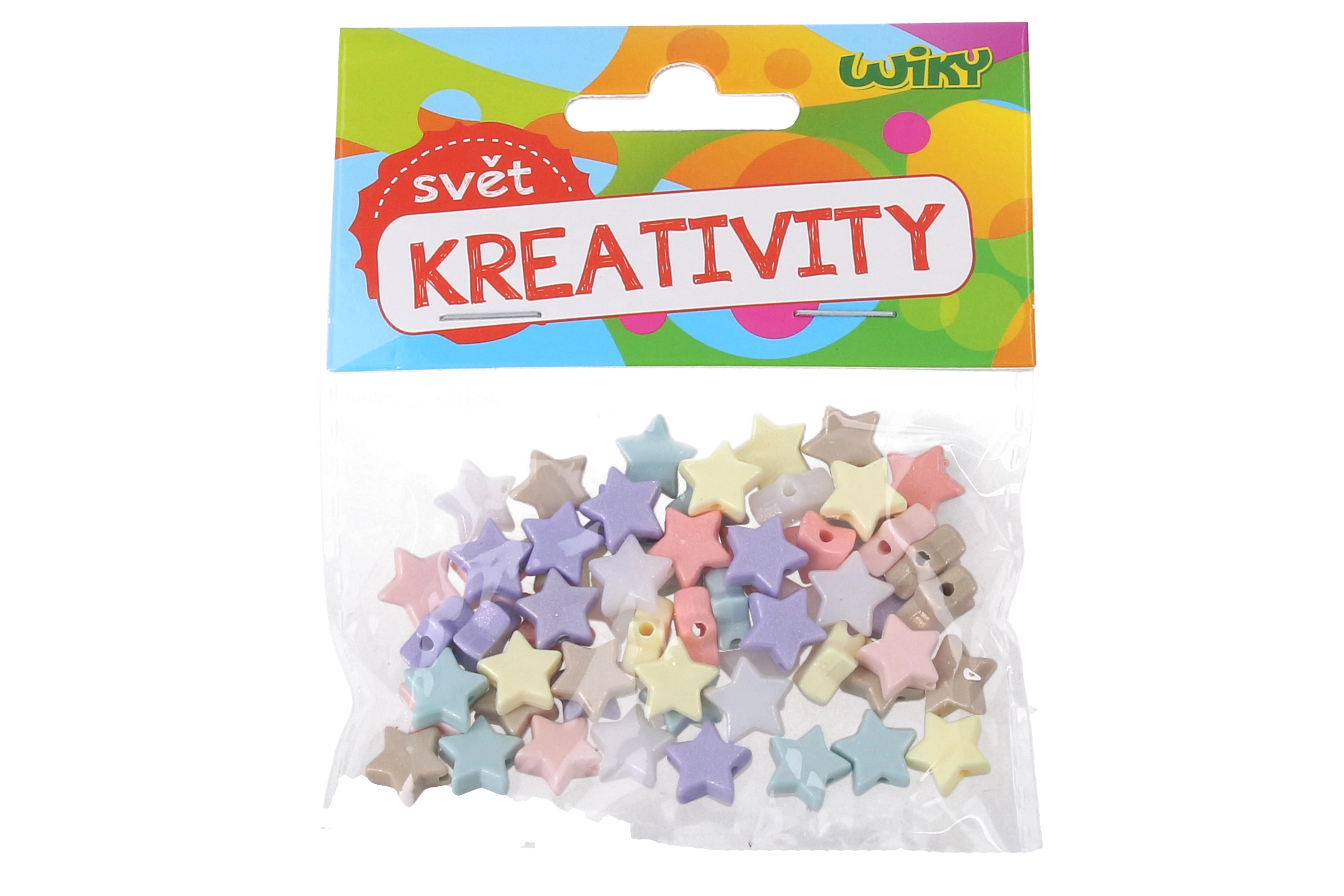 Levně Barevné korálky hvězdičky 15g
