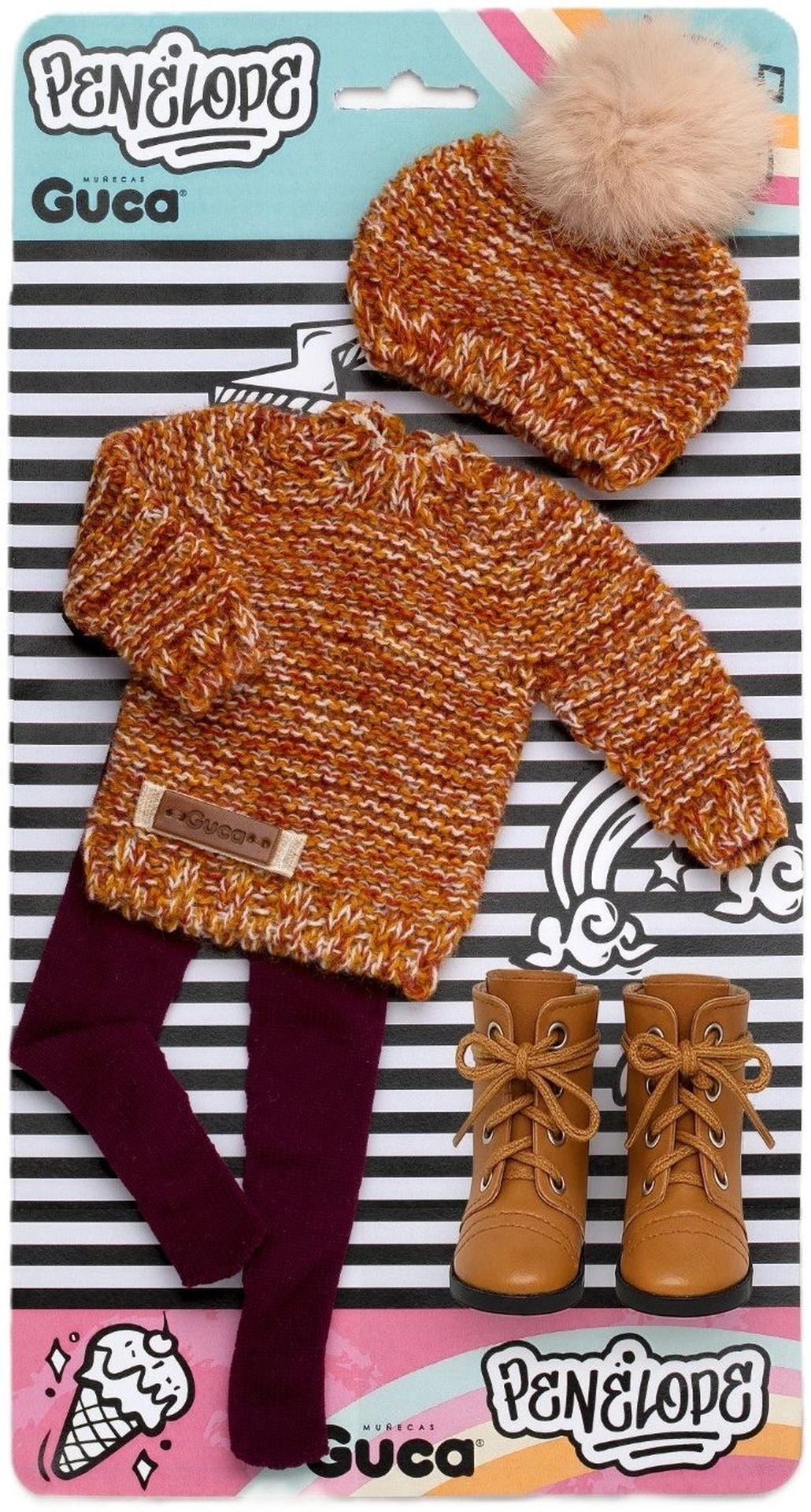 Guca Penelope obleček pro panenku 34 cm s botičkami