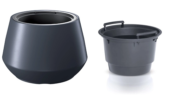 Prosperplast Květináč s vkladem HEOS 43,6 cm antracit