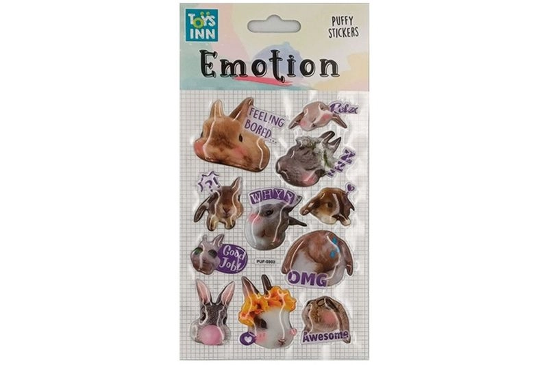 Stnux puffy samolepky emoce králíčci