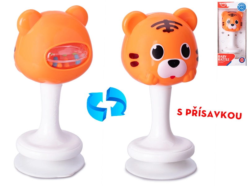 Chrastítko s motivem tygra s přísavkou