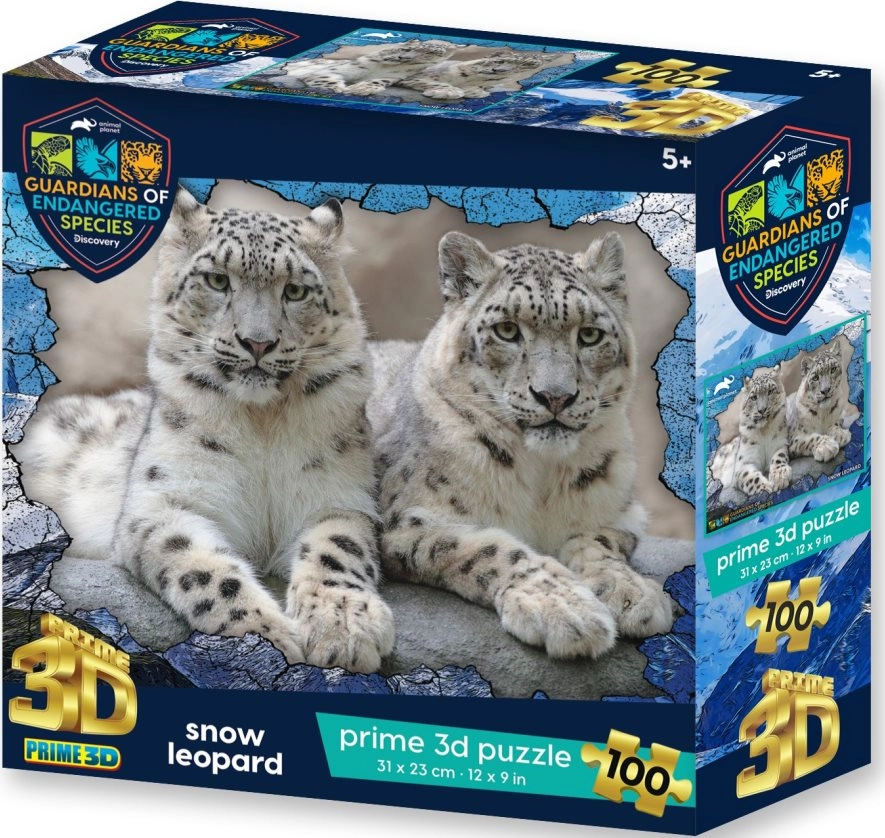 3D puzzle Sněžní leopardi 100 dílků