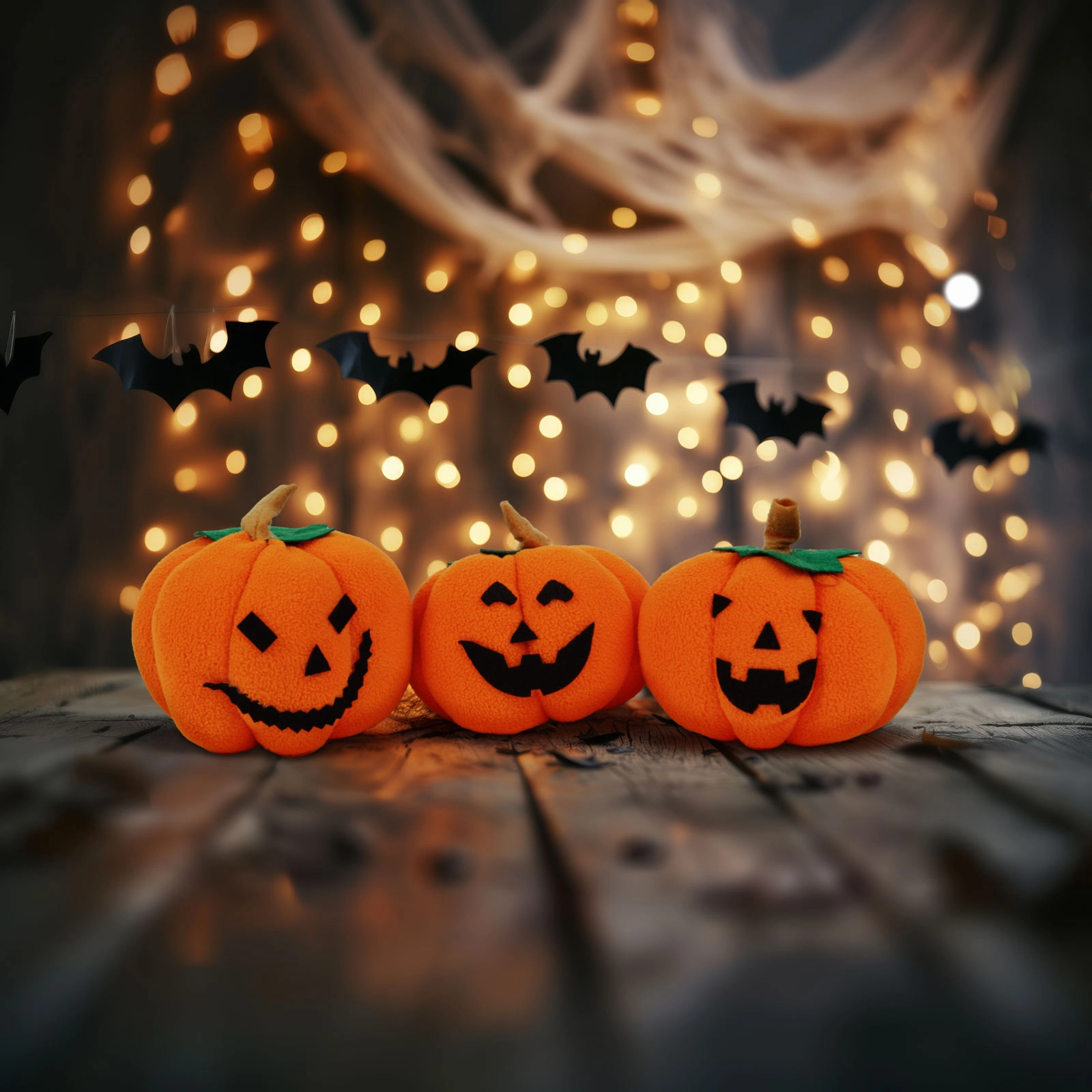 Halloweenská textilní dekorace dýně - 1 kus
