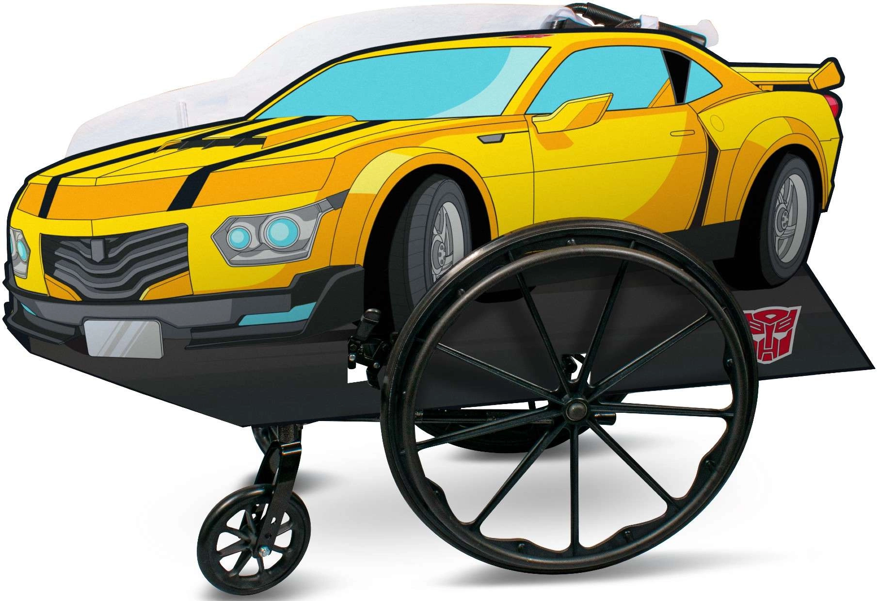 Karnevalový kostým vozidlo TRANSFORMERS Bumblebee na invalidní vozík