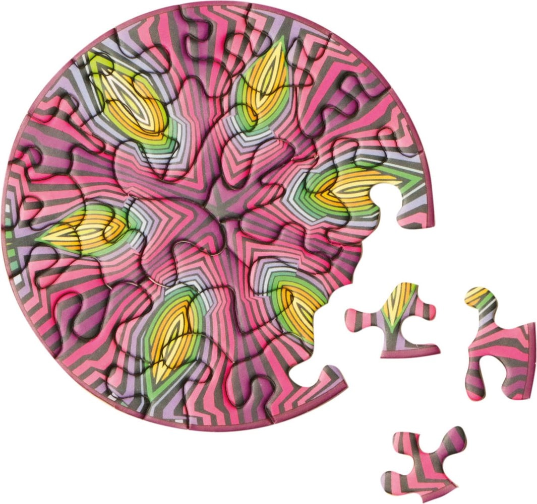 Curiosi kulaté puzzle Picoli Hippie 33 dílků