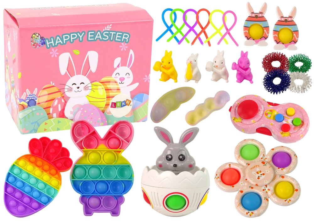 Velikonoční Fidget Toys Pop It sada 25 kusů