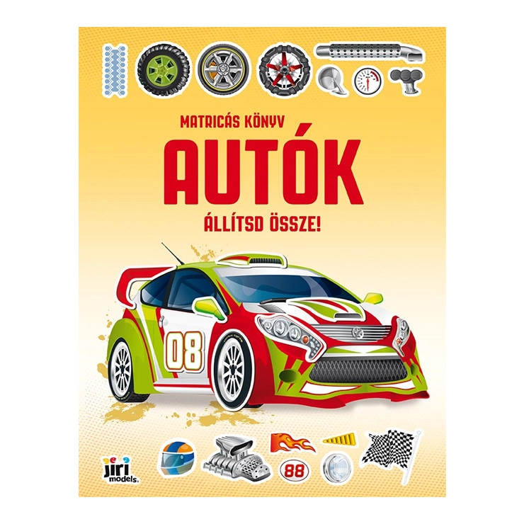 samolepková knížka poskládej si auta – maďarská verze
