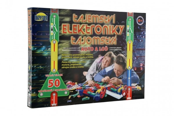 Levně Tajemství elektroniky – stavebnice auto a loď, 50 experimentů