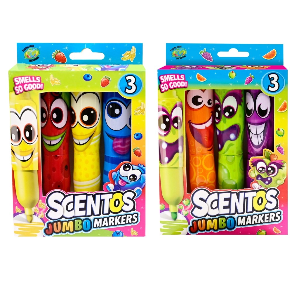 Voňavé fixy Scentos Jumbo Funny Face 3 ks