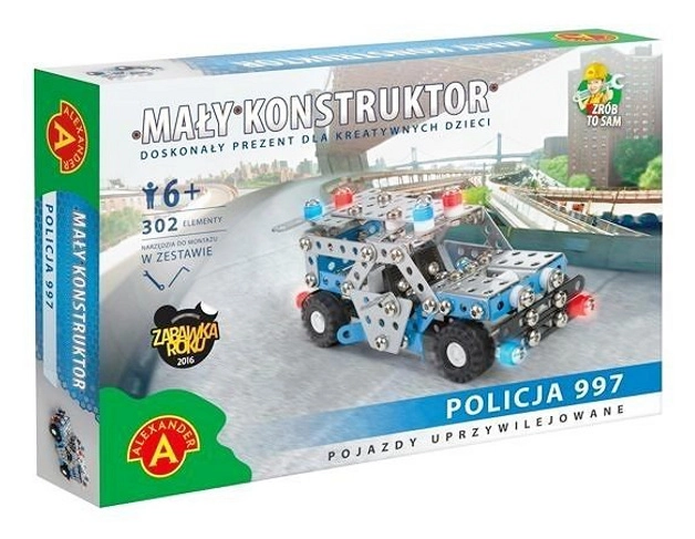 Levně Mały Konstruktor Policie – stavebnice kovového policejního vozu