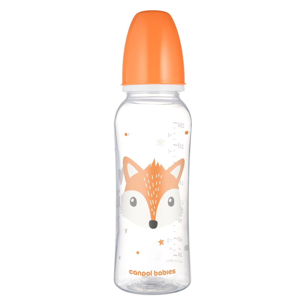 Dětská láhev s úzkým hrdlem 250 ml liška CANPOL BABIES Cute Animals