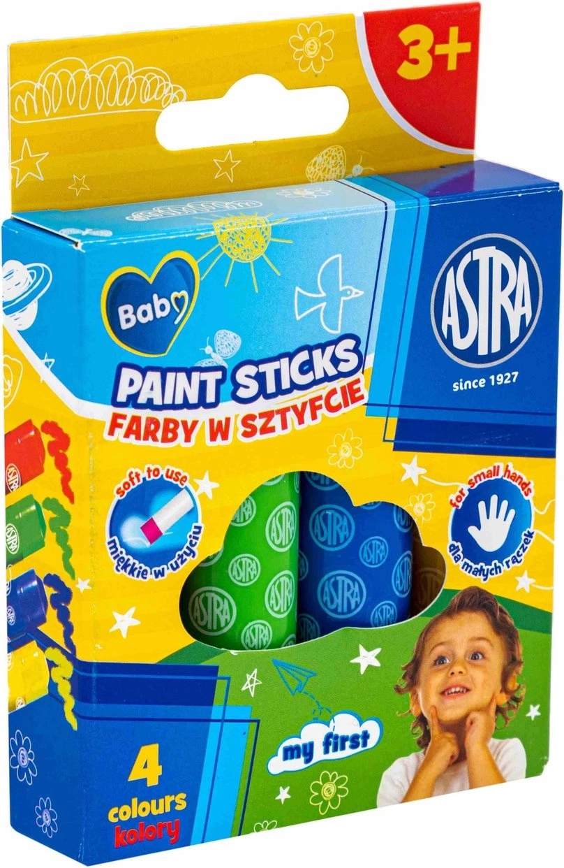 Astra dětské barvy v tyčince jumbo, 4 ks