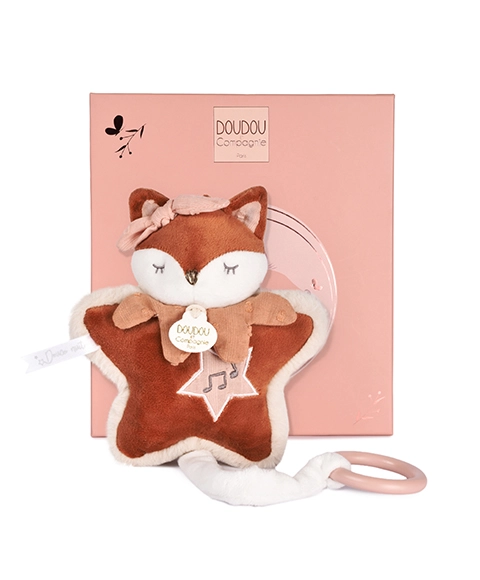 Doudou Dárková sada Plyšová liška Mina hrající melodii 16 cm