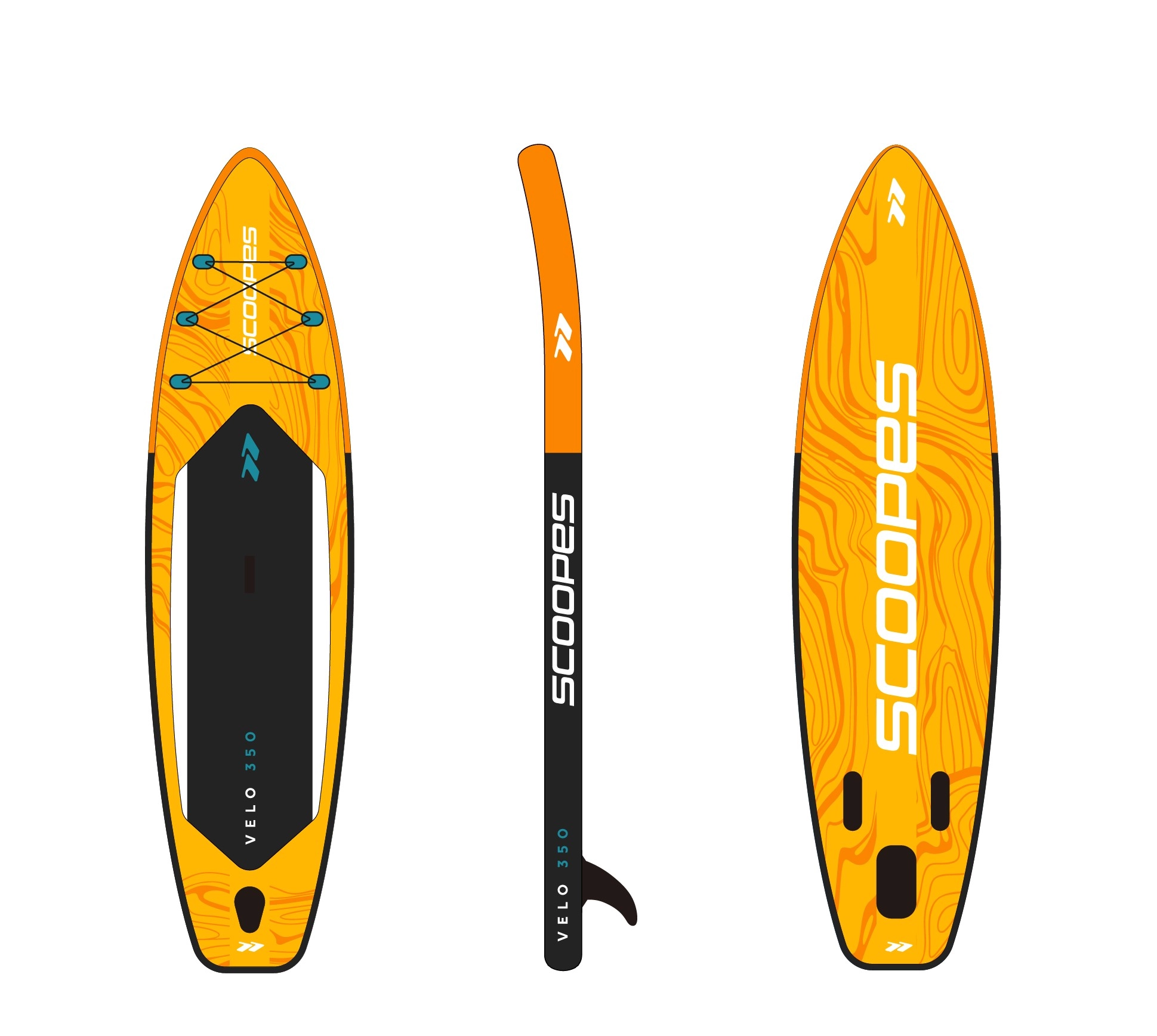 Levně nafukovací paddleboard lago 320 cm se sadou příslušenství, žlutý