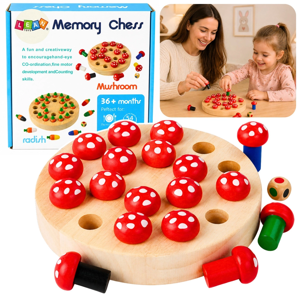 Lean Toys rodinná paměťová hra Muchomůrky