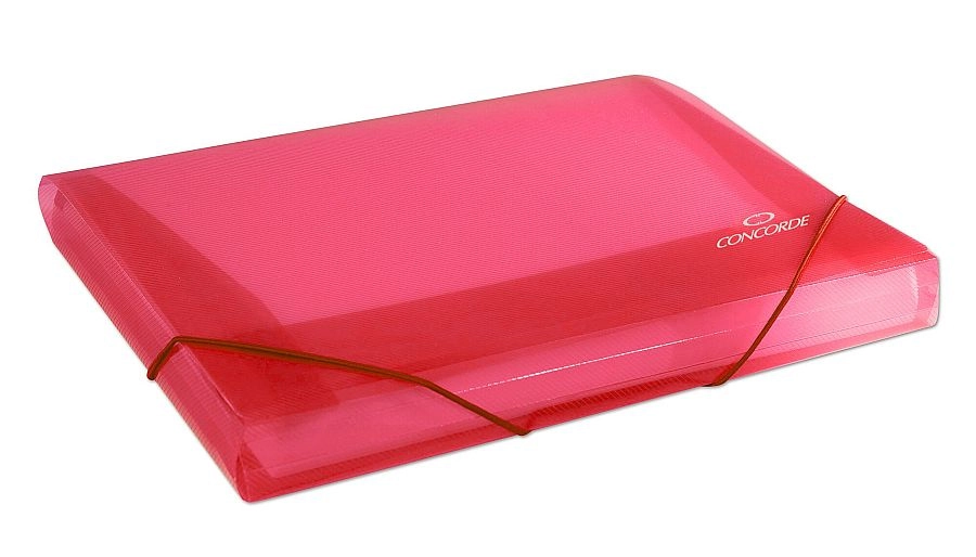 Spisové desky CONCORDE s gumou A4, transp. červená CONCORDE