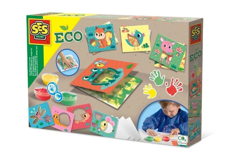 SES Creative eco malování prsty se šablonami zvířat