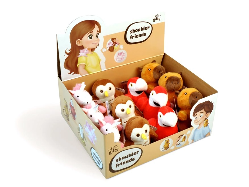 Gifty shoulder friends – sada 12 magnetických plyšáků na rameno
