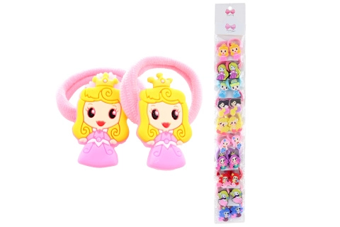 Gumičky do vlasů s motivem princezen — 2 kusy