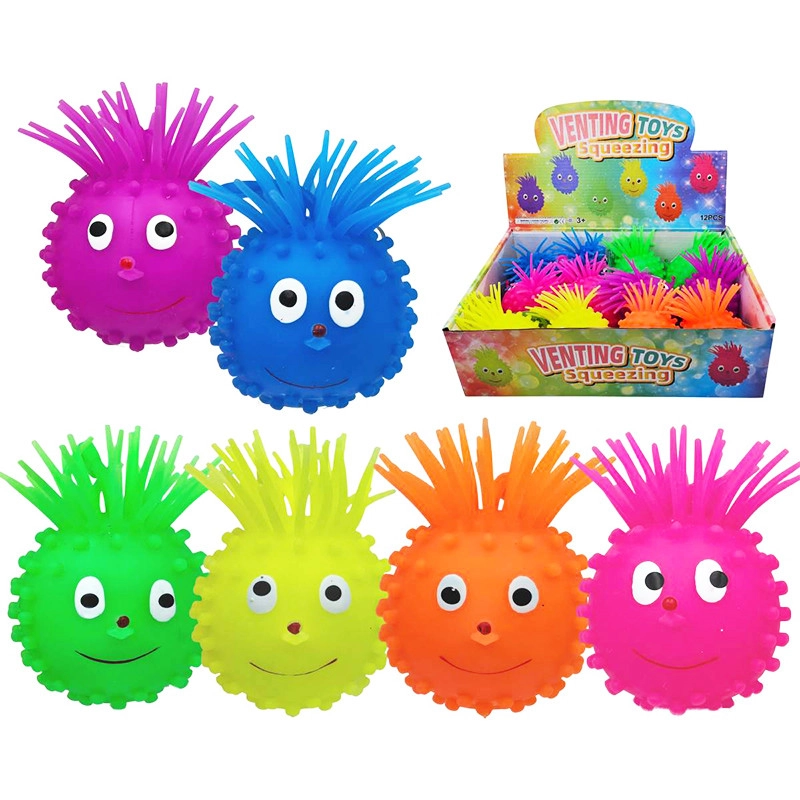 mačkací strapatá hlava se světlem 10 cm