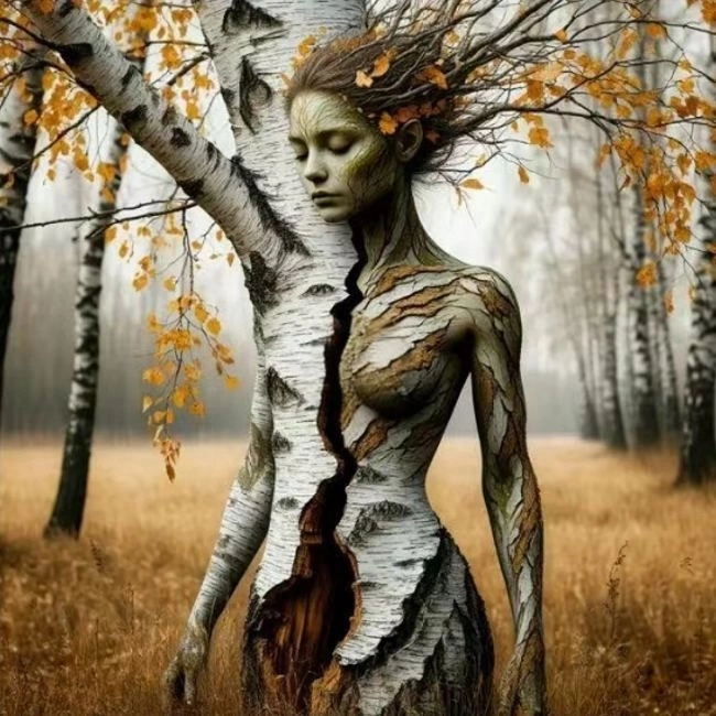 diamantové malování nymfa v lese 30 × 40 cm