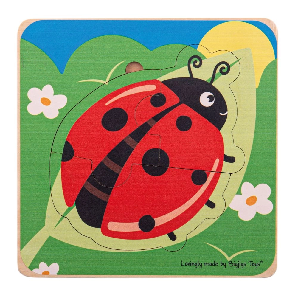 Bigjigs Toys Vkládací puzzle životní cykly – Beruška