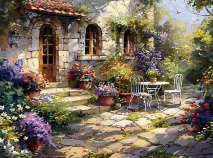 Diamantové malování Kamenná terasa 30 × 40 cm