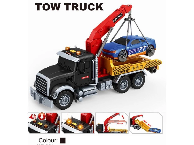 Odtahové auto s plošinou, světlem a zvukem