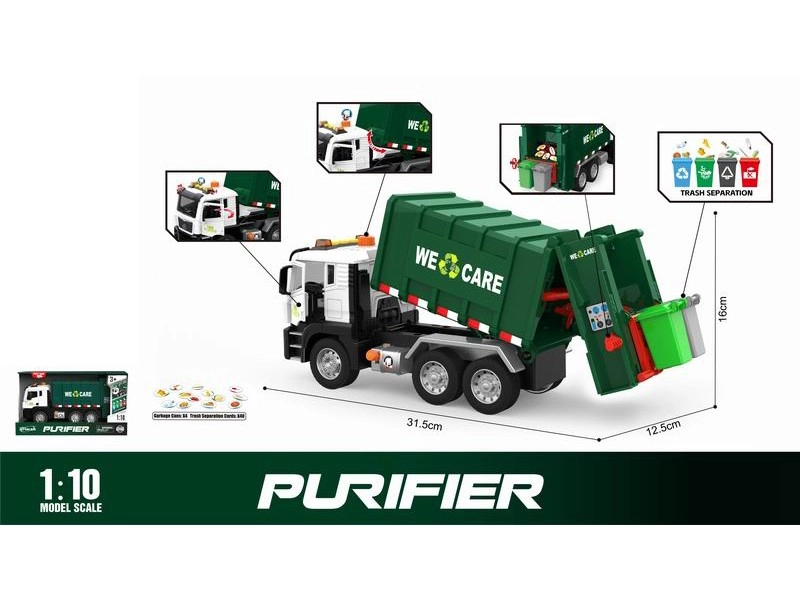 Popelářské auto 1:10 se světlem a zvukem