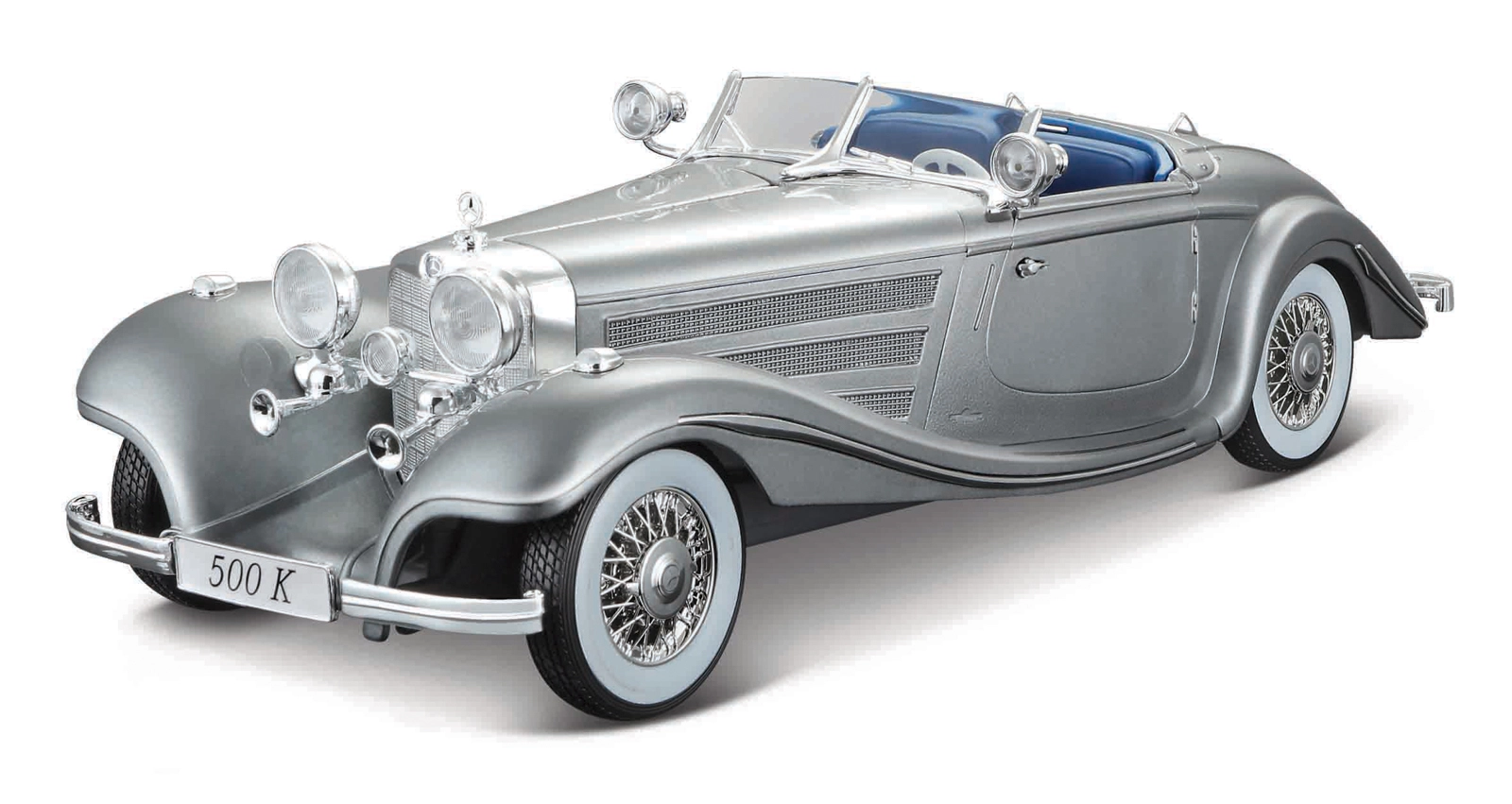 Levně Maisto Mercedes-Benz 500 K Typ Specialroadster 1936 šedá metalíza 1:18