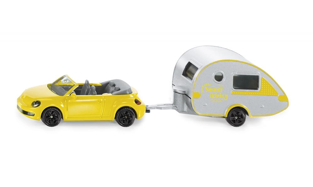 Levně Siku 1629 Auto VW brouk s caravanem