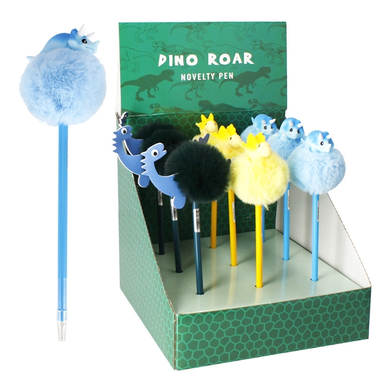 Kuličkové pero s dinosaurem s chlupatým pomponem