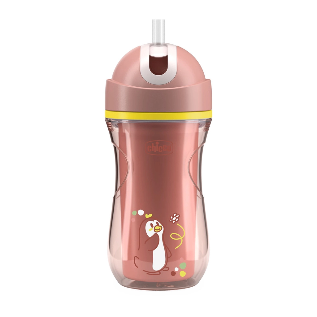 Chicco Sport Cup 14m+ hrnek s brčkem Pink 266 ml