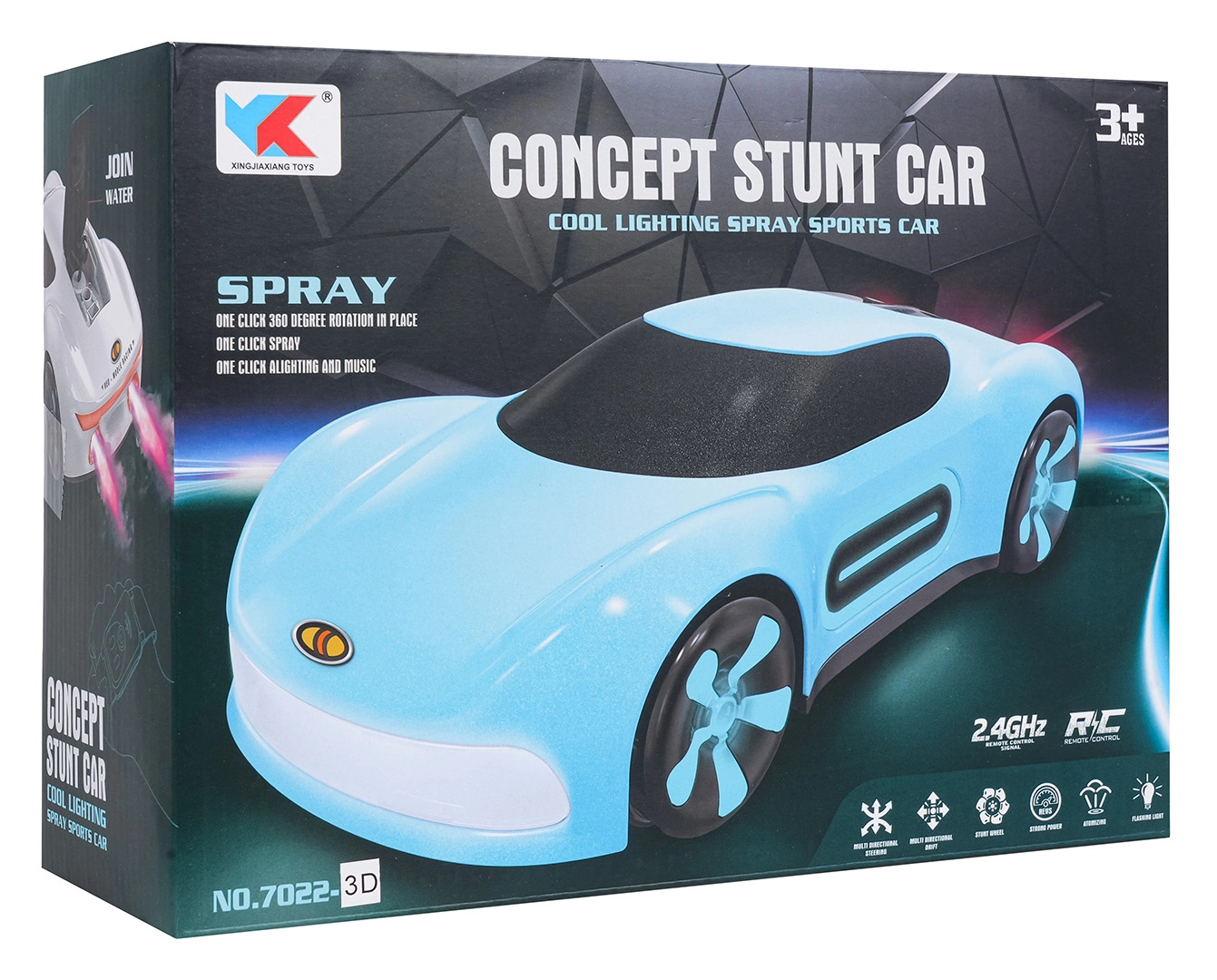 Dětské RC auto s kouřovým efektem a ovládáním hodinkami – modré