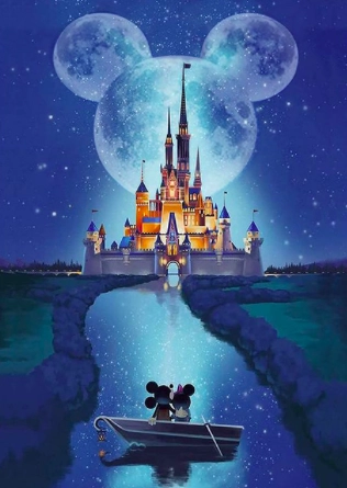 Levně Sada na diamantové malování Disney Zámek s Mickeym a Minnie