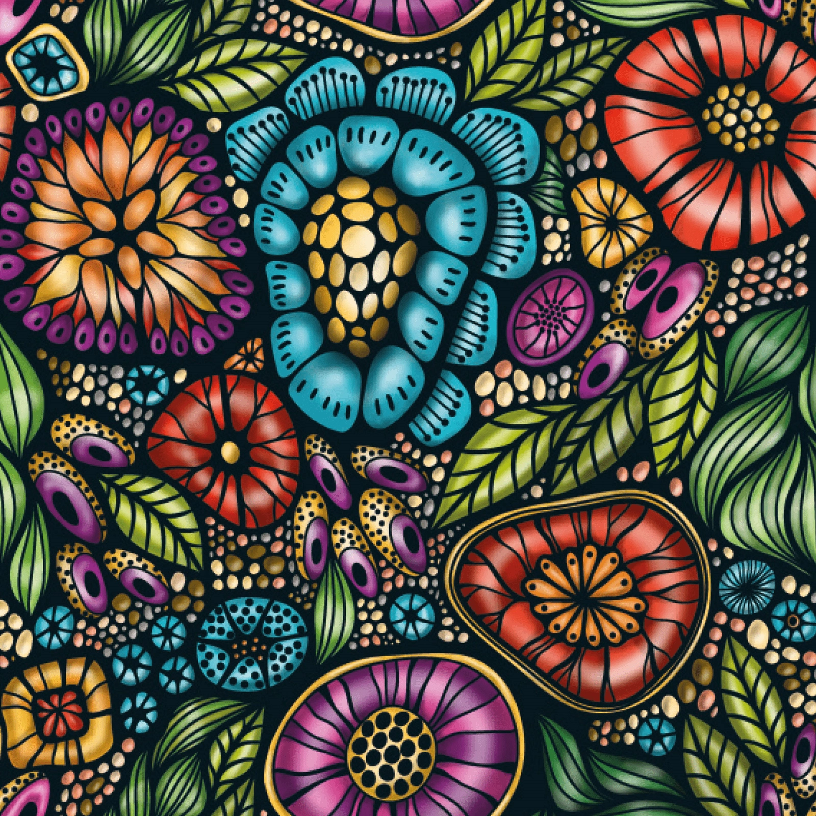 Curiosi čtvercové puzzle Q Life barevné květiny 72 dílků