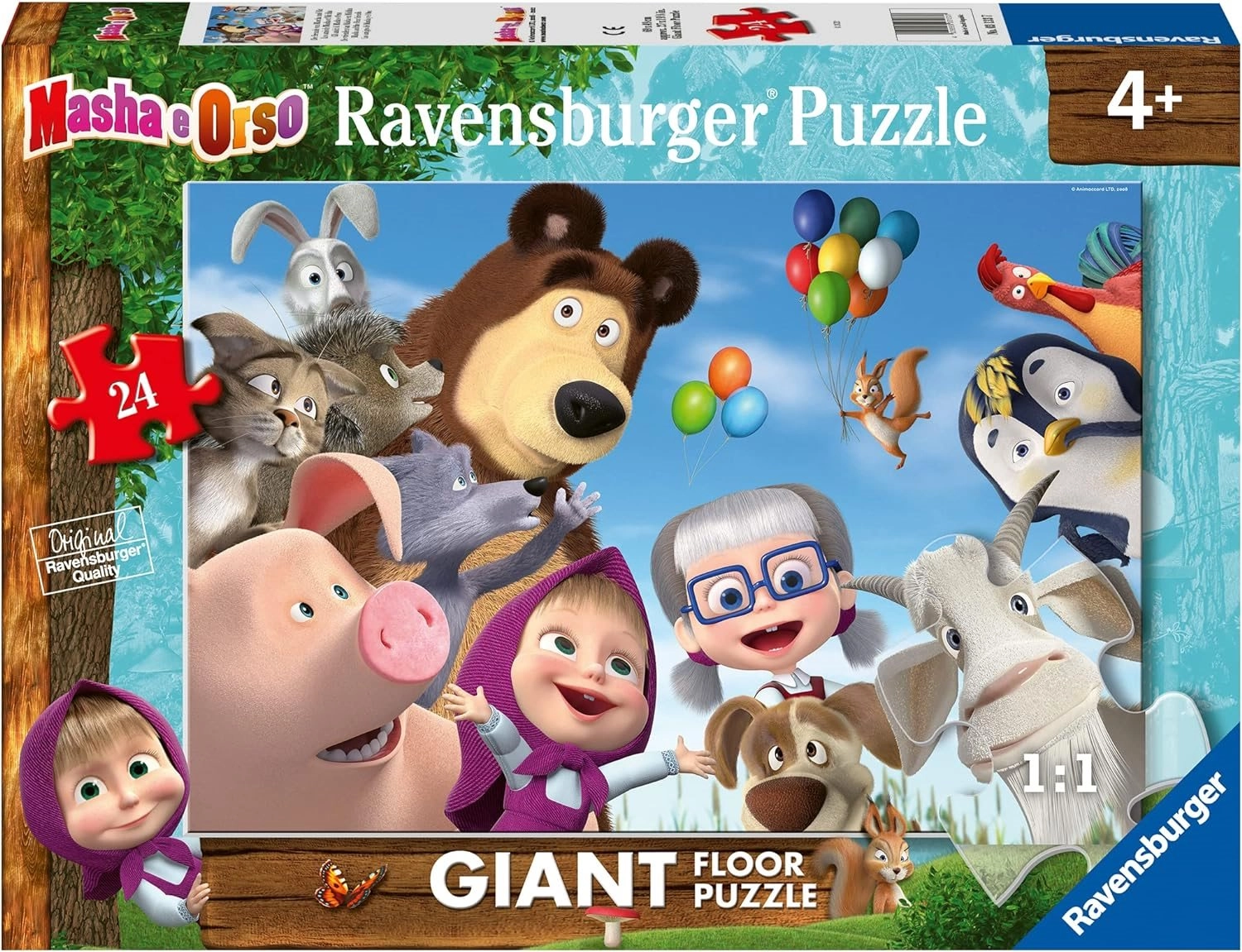 Ravensburger obrovské podlahové puzzle Máša a medvěd (24 dílků)