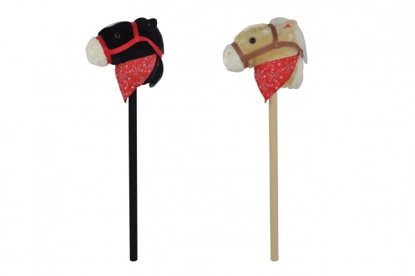 Teddies Kůň na tyči plyš 80cm na baterie se zvukem 2 v sáčku