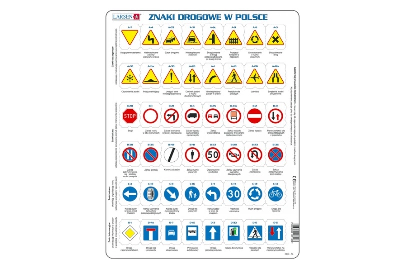 Larsen dopravní značky v Polsku – edukativní puzzle