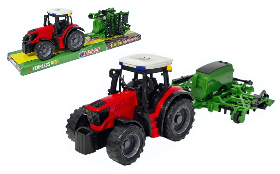 Traktor se secím strojem