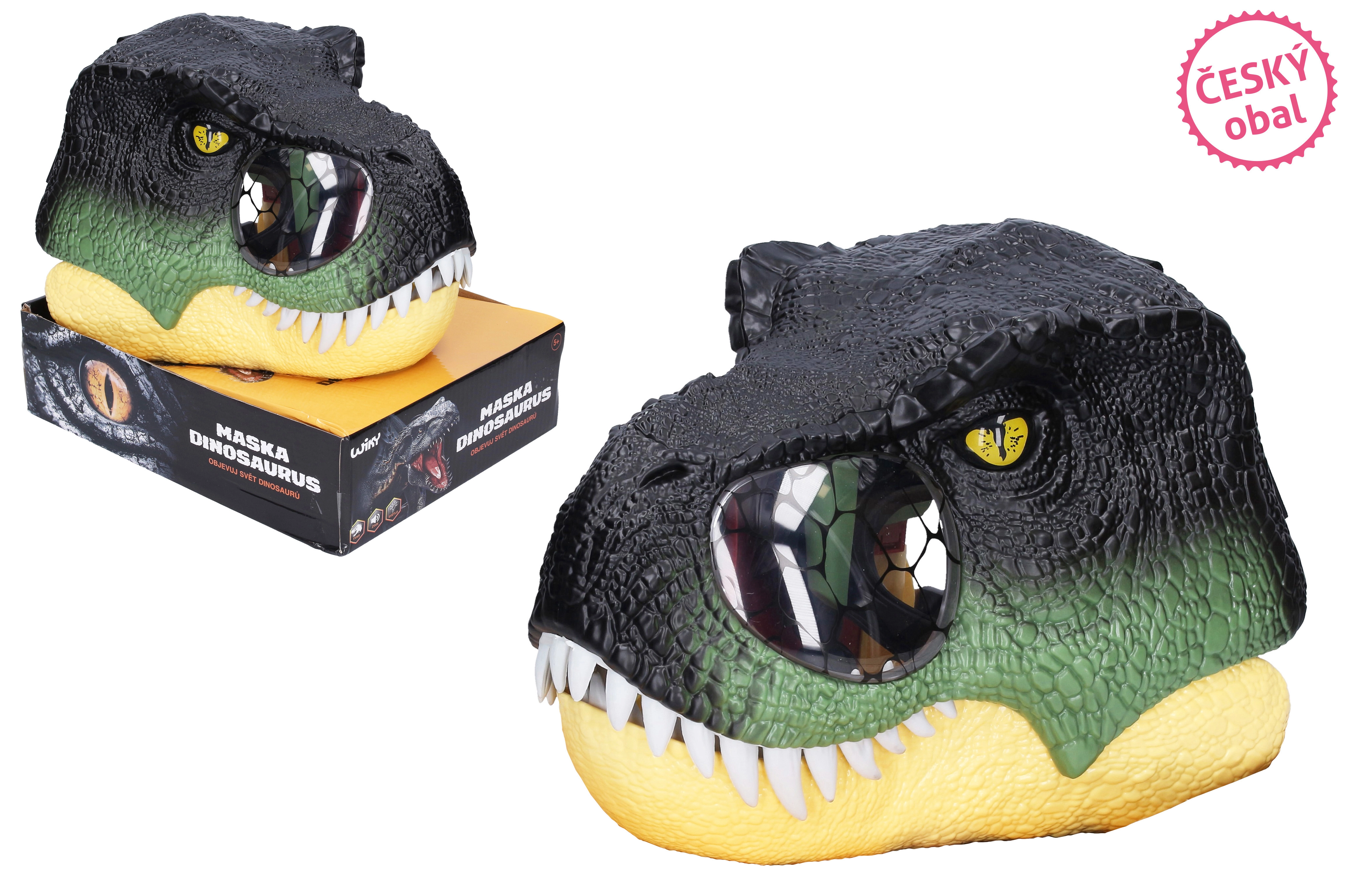 Levně Wiky Maska na hlavu dinosaurus s efekty