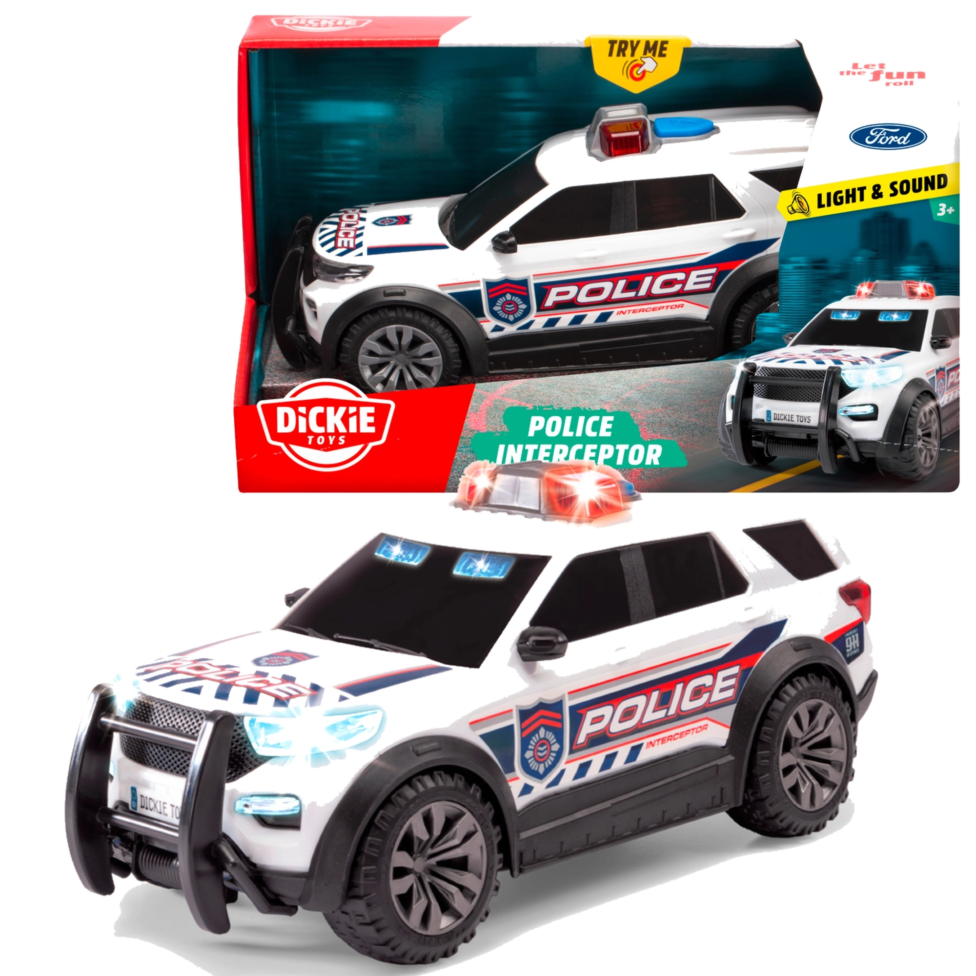Policejní vůz FORD INTERCEPTOR se světlem a zvukem – Dickie Toys