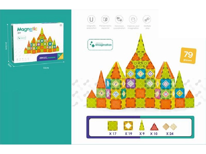 Magnetické stavebnice 79 dílů