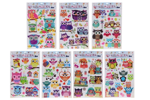 Nástěnné samolepky Sovičky – barevná dětská dekorace na zeď