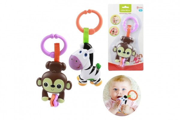 Chrastítko pro miminka se zvířátkem, plastové, 4m+