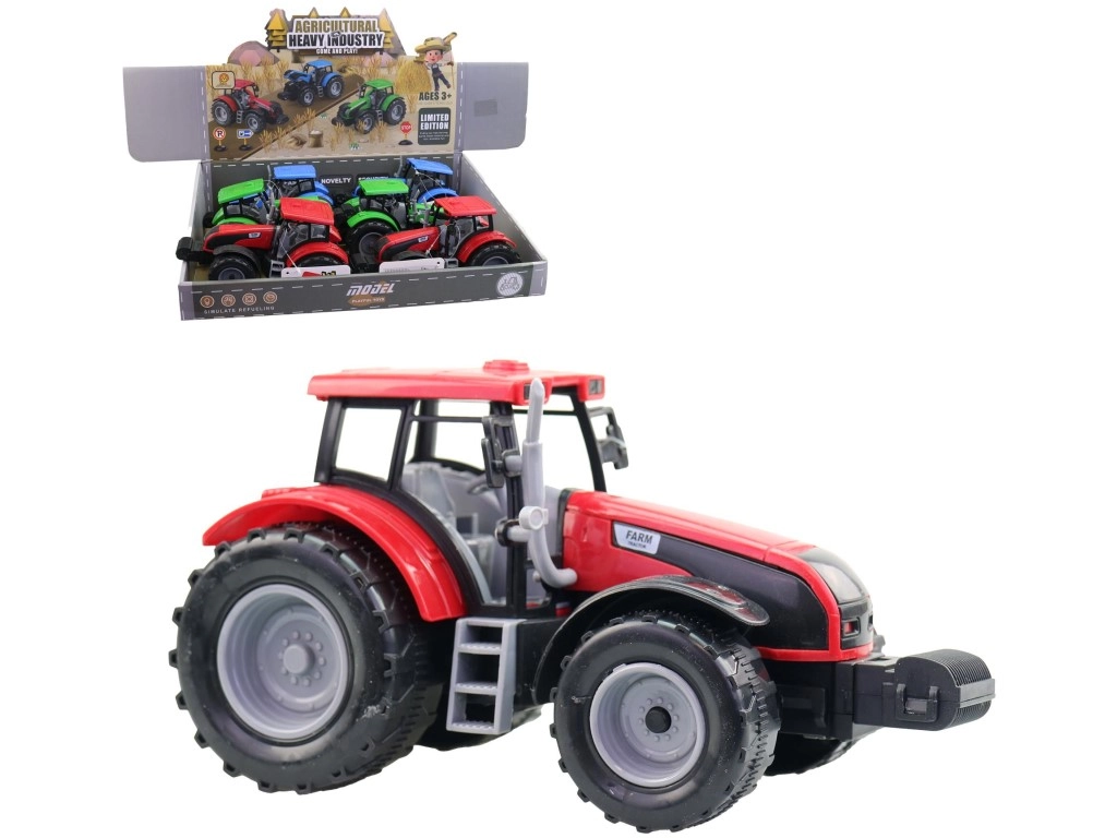 Traktor plastový 20 cm – sada 6 ks v display boxu
