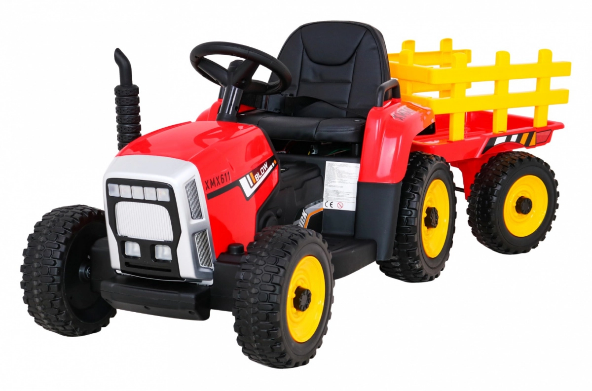 Levně Tomido elektrický traktor s přívěsem, 2.4GHz červená
