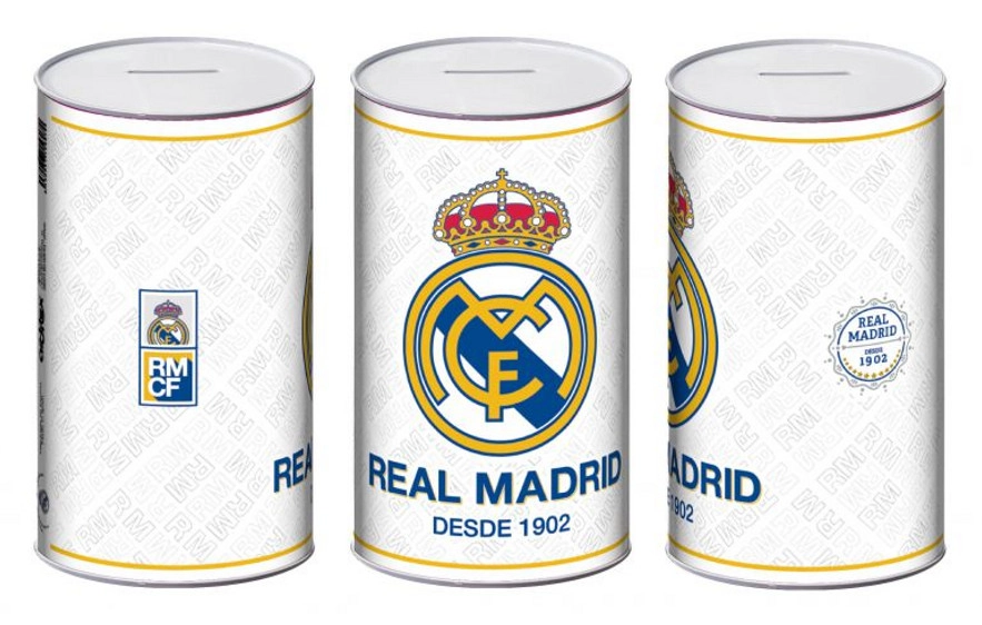 Metalová pokladnička Real Madrid 10 × 10 × 17,5 cm