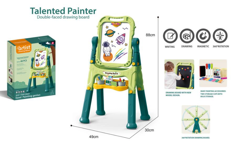 Umělecká oboustranná tabule 48 dílů zelená